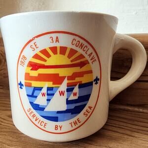 Vintage Boy Scouts of America 1978 SE 3A Conclave Service By The Sea Mug Cup BSA